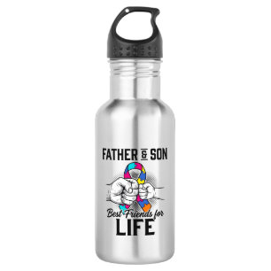 Bouteille D'eau Casse-tête ruban père et fils meilleurs amis pour 