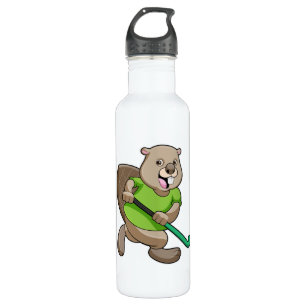 Bouteille D'eau Castor de Hockey avec batte de Hockey