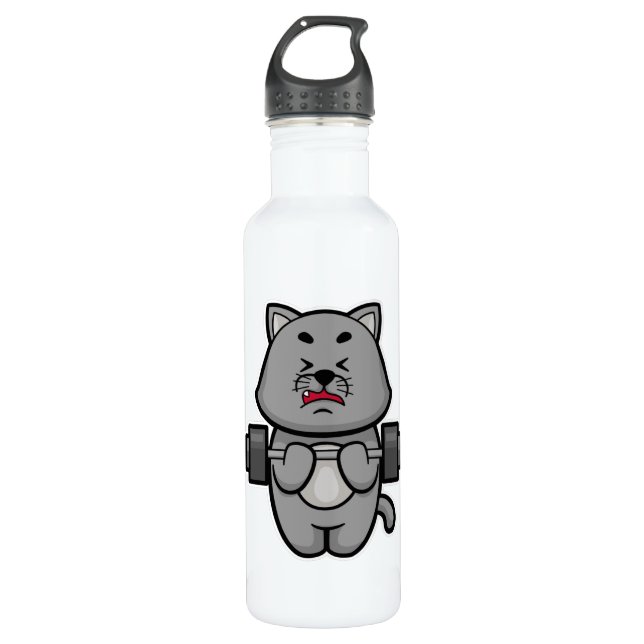 Bouteille D'eau Cat Biceps formation avec Barbell (Devant)