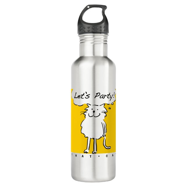 Bouteille D'eau Cat veut faire une fête ! Auteur du parti (Devant)