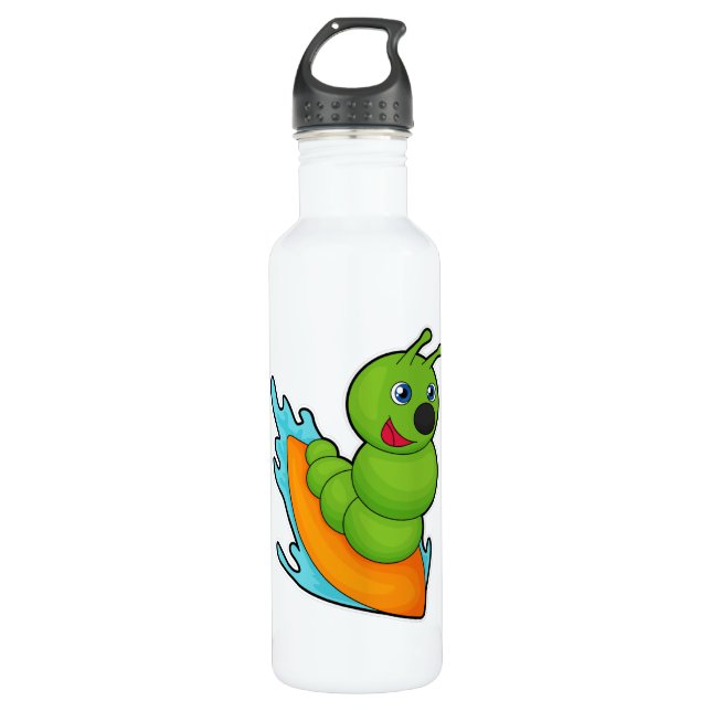 Bouteille D'eau Caterpillar comme Surfer avec Surfer (Devant)