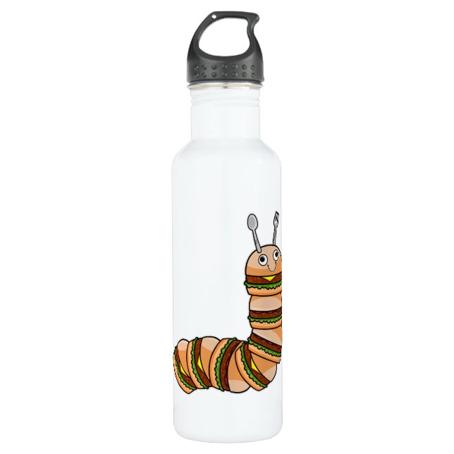 Bouteille D'eau Caterpillar en Cheeseburger avec boeuf & salade (Devant)