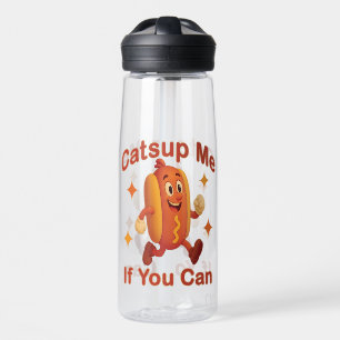 Bouteille D'eau Catsume-moi si tu peux drôle Hot Dog - Ketchup Pun