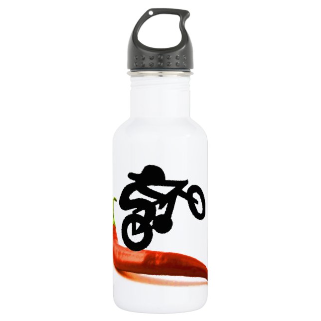 Bouteille D'eau Cavalier de vélo de poivron rouge (Devant)