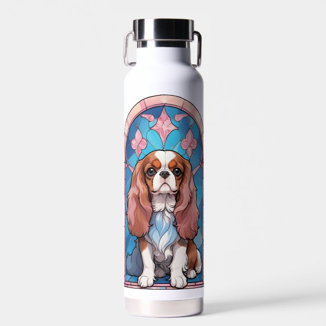 Bouteille D'eau Cavalier King Charles Pastel Vitrail rose (Avant)