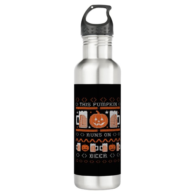 Bouteille D'eau Ce Citrouille Fait Son Arrivée Sur La Bière Drôle  (Devant)