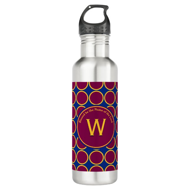 Bouteille D'eau CERCLES À MON MONogramme Personnalisés (Devant)