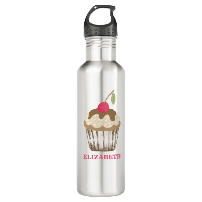 Bouteille d'eau cerise Cupcake - mignonne rose ino (Devant)