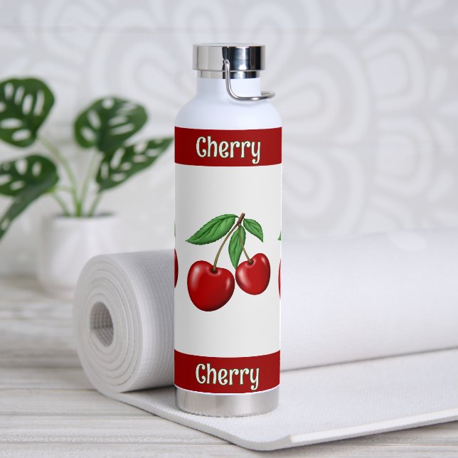 Bouteille D'eau Cerises rouges personnalisées (Yoga)