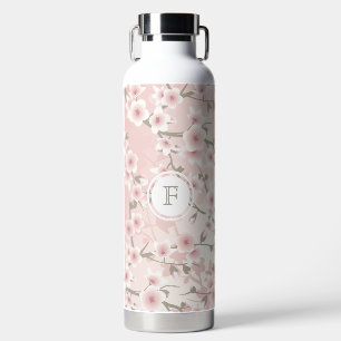 Bouteille D'eau Cerisier Fleur d'Abricot Monogramme Floral Vinta