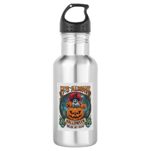 Bouteille D'eau Cest Toujours Halloween Dans La Tête Citrouille Fa
