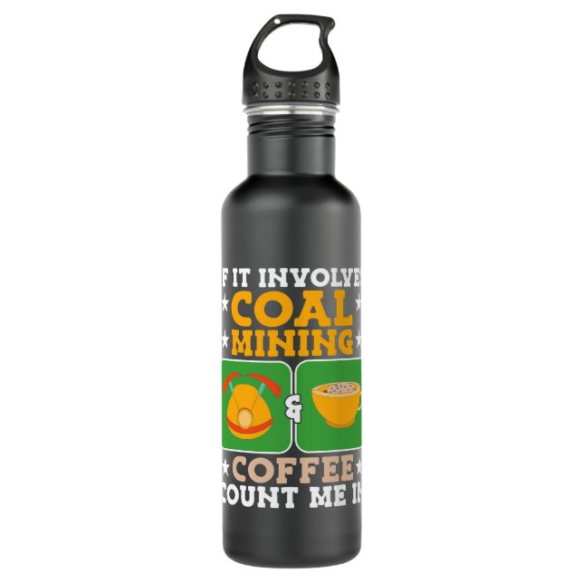 Bouteille D'eau CF Coffee Coal Mining Coffee Coal Miner 1 (Devant)