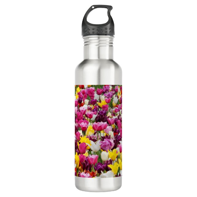 Bouteille D'eau champ plein de tulipes (Devant)