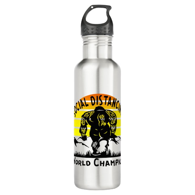 Bouteille D'eau Champion du Monde Distances Sociales Bigfoot # (Devant)