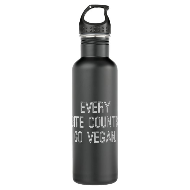Bouteille D'eau Chaque Bite Compte Végan (Devant)
