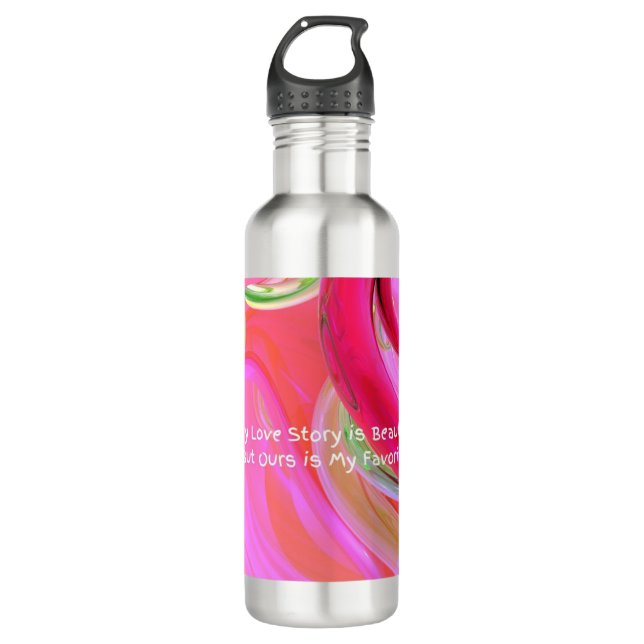 Bouteille D'eau "Chaque histoire d'amour" Coloré en acier inoxydab (Devant)