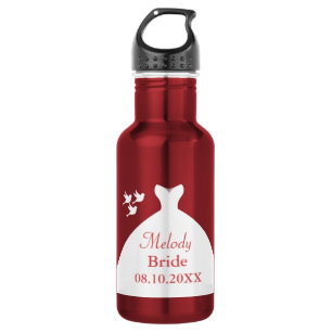 Bouteille D'eau Charmante Mariage Gown rouge et blanc