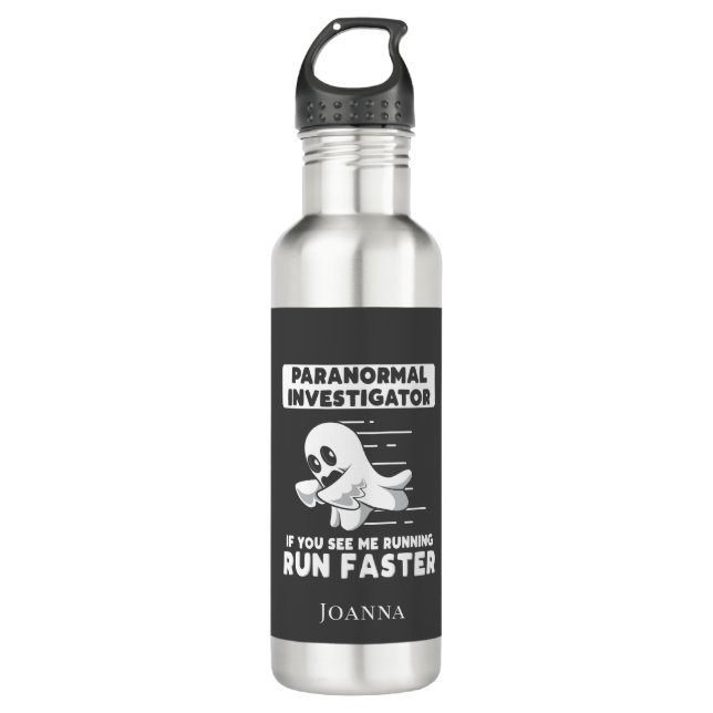 Bouteille D'eau Chasse aux fantômes Paranormal Enquêteur Exécuter  (Devant)