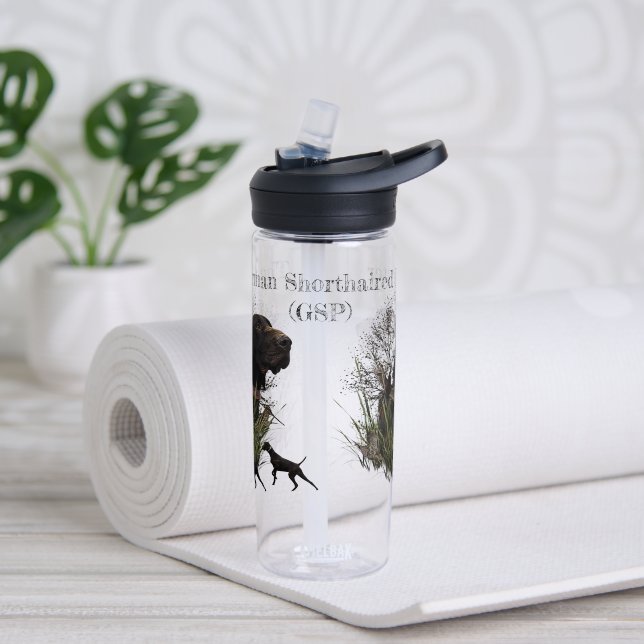Bouteille D'eau Chasse aux oiseaux, Pointeur allemand à cheveux co (Yoga)