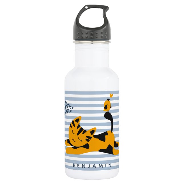 Bouteille D'eau Chat à gingembre mignon - Enfants personnalisés (Devant)