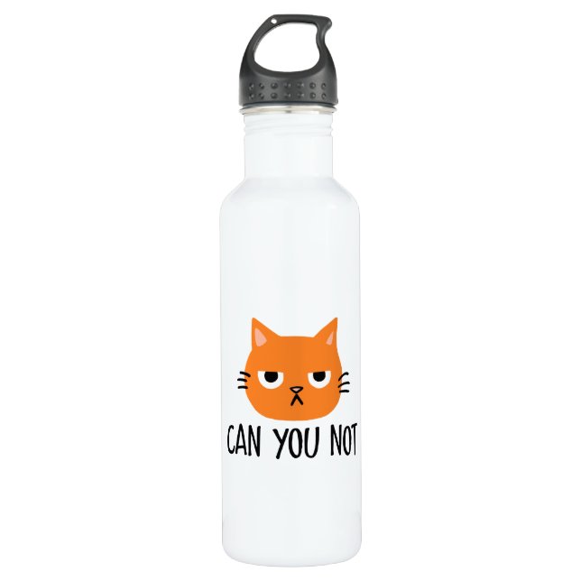 Bouteille D'eau Chat agacé NE PEUT-ON PAS Drôle (Devant)