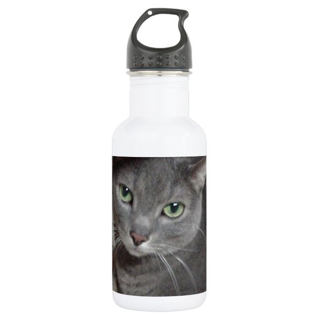 Bouteille D'eau Chat bleu russe (Devant)