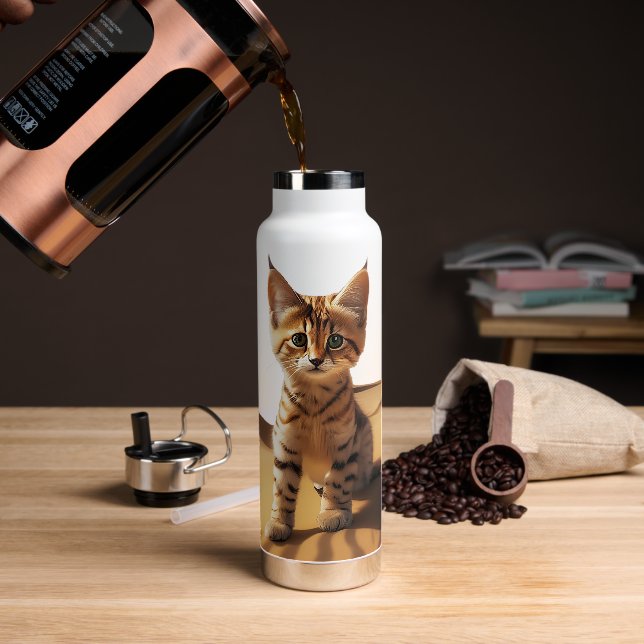 Bouteille D'eau Chat de sable personnalisé (Extérieur)