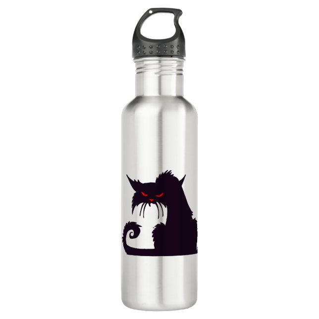 Bouteille D'eau Chat d'Halloween (Devant)