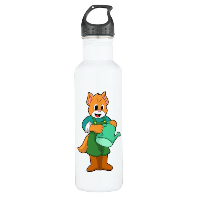 Bouteille D'eau Chat en tant que fermier avec arrosage (Devant)