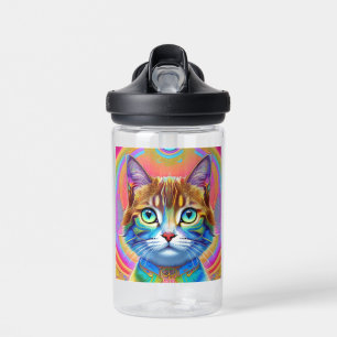 Bouteille D'eau Chat fantastique Mystique coloré
