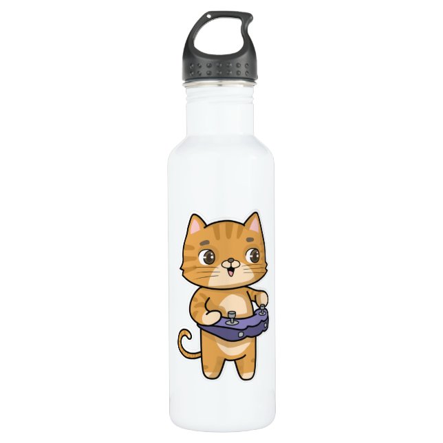 Bouteille D'eau Chat Jouer avec contrôleur (Devant)