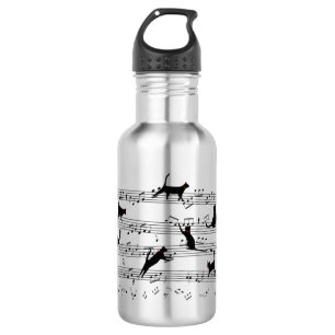 Bouteille D'eau Chat Jouer Note Musique, Chat Musique, Cadeau Chat