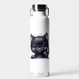 Bouteille D'eau Chat noir kawaii adorable