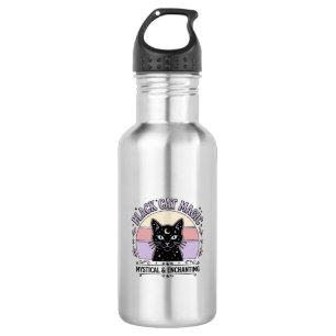 Bouteille D'eau Chat Noir Magie Chat Noir Chat Noir Vintage Vector
