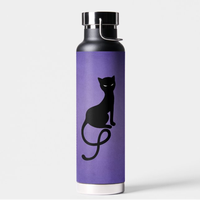 Bouteille D'eau Chat noir violet Élégant Mal Kitty (Gauche)