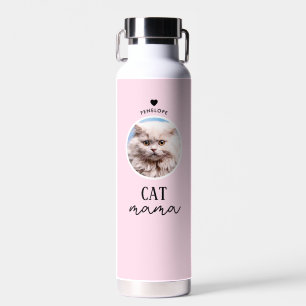 Bouteille D'eau Chat Personnalisé Moderne Mama Nom Photo Personnal