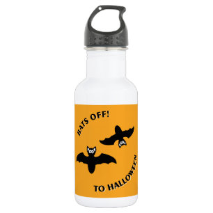 Bouteille D'eau Chauve-souris de Halloween Carré orange