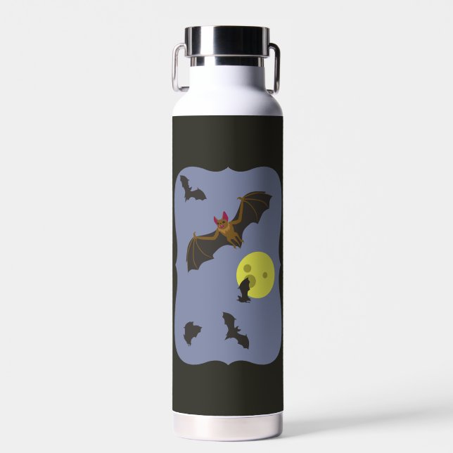 Bouteille D'eau chauves-souris éffrayante d'Halloween (Avant)