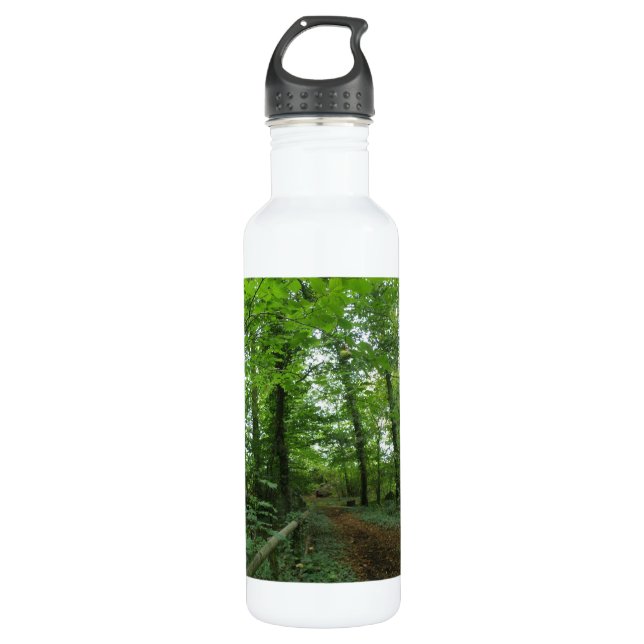 Bouteille D'eau Chemin à travers la forêt verte (Devant)