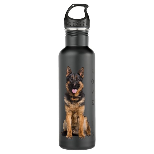 Bouteille D'eau Chemise bergère allemande Shepard Chien Maman Papa (Devant)