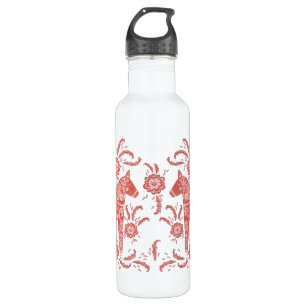 Bouteille D'eau Cheval de Dala suédois Rouge et blanc