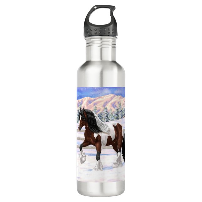 Bouteille D'eau Cheval de Tinker Tinker Gypsy Vanner Brown Pinto (Devant)