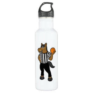 Bouteille D'eau Cheval en arbitre avec basket et sifflet