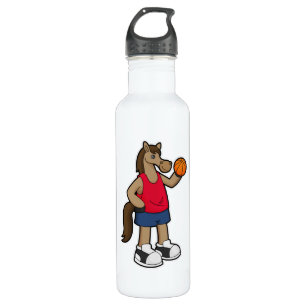 Bouteille D'eau Cheval en tant que joueur de basket-ball avec Bask
