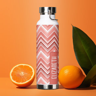 Bouteille D'eau Chevron tendance Motif grand nom de  grand nom cor