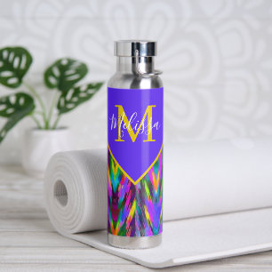 Bouteille D'eau Chevron tribal brillant personnalisé
