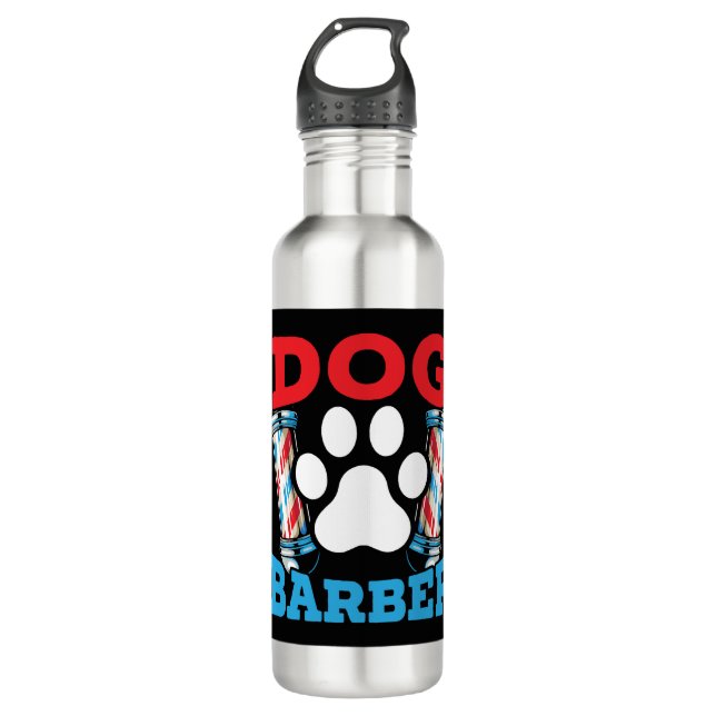 Bouteille D'eau Chien Barbier Animateur Animateur Salon Animateur  (Devant)