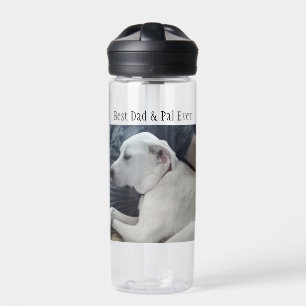 Bouteille D'eau Chien blanc mignon avec meilleur papa Pal jamais