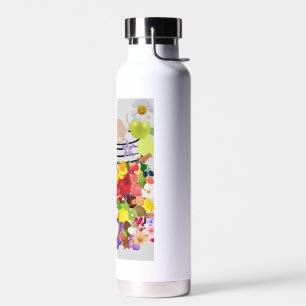 Bouteille D'eau chien, chat, fruits et fleurs