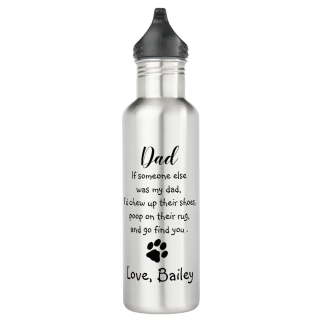 Bouteille D'eau Chien Papa Drôle Fête des pères Plaisanterie - Hum (Droite)